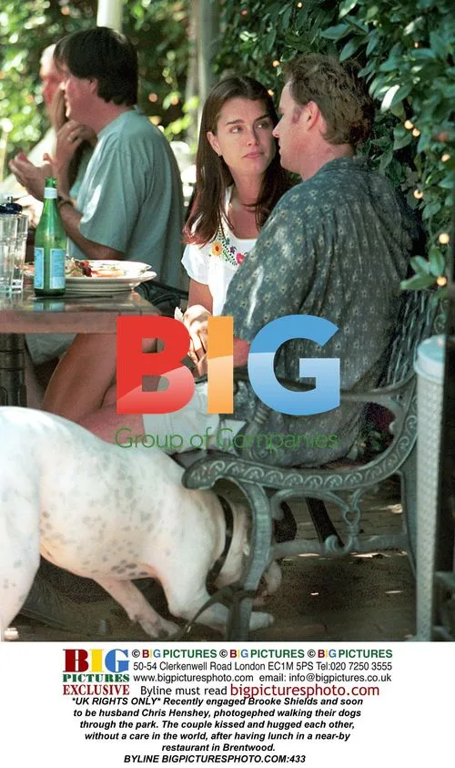 Brooke Shields and Chris Henshey walk dogs