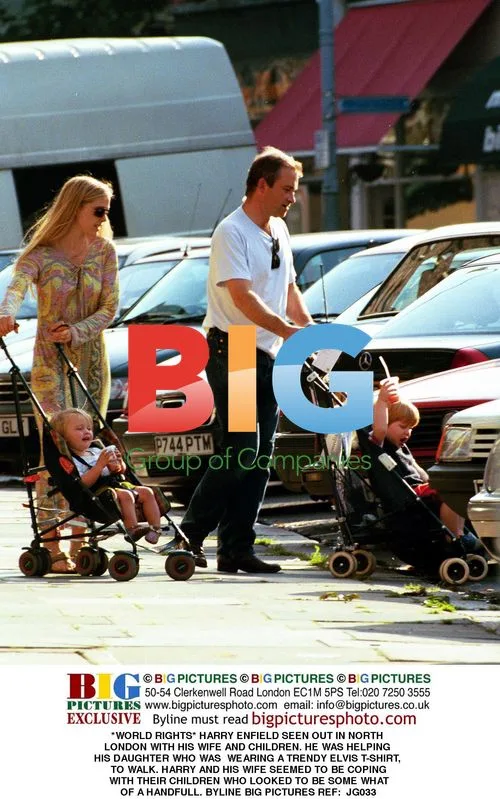 Harry Enfield out with family in North London