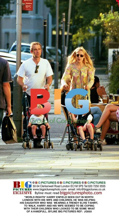 Harry Enfield out with family in North London