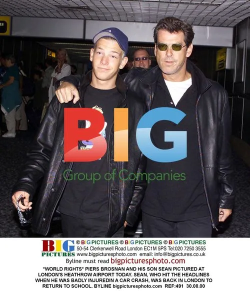 Piers Brosnan and Son Sean at Heathrow