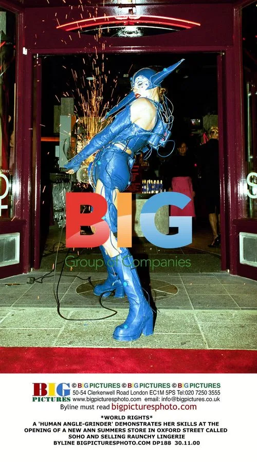 Ann Summers store opening with angle grinder