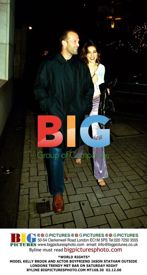 Kelly Brook and Jason Statham outside Met Bar