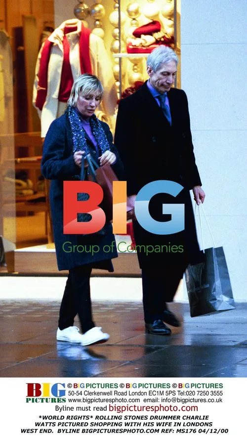 CHARLIE WATTS PICTURED SHOPPING WITH WIFE IN LONDON