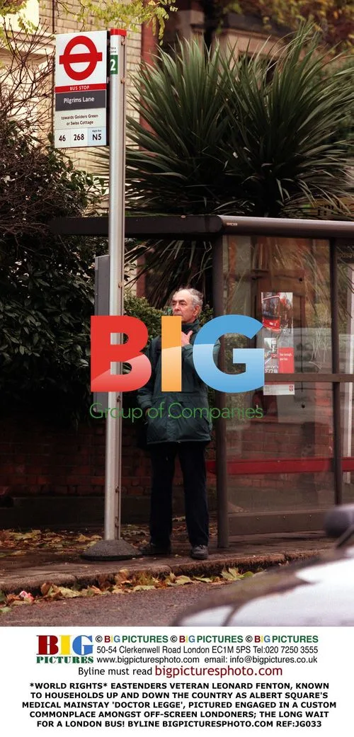 EastEnders Actor Leonard Fenton Waits for Bus