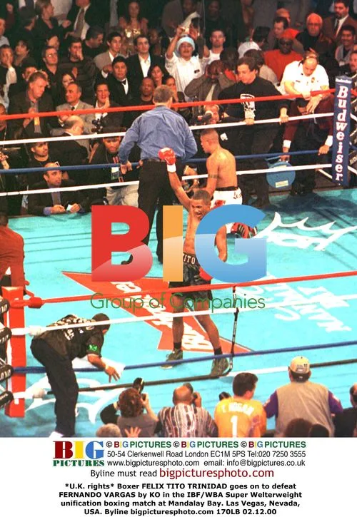 Boxer FELIX TITO TRINIDAD defeats FERNANDO VARGAS