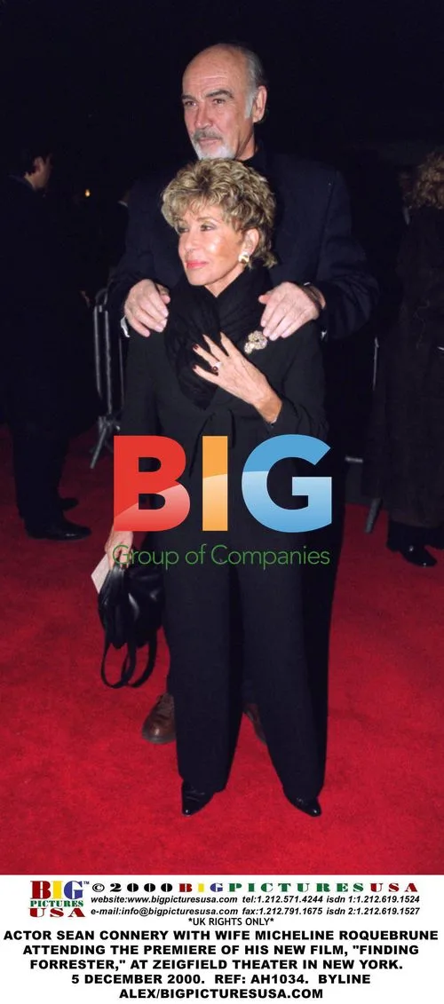 Sean Connery and wife at "Finding Forrester" premiere