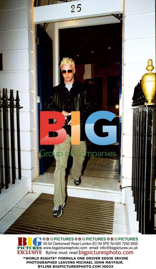 Formula One Driver Eddie Irvine Leaving Michael John Mayfair