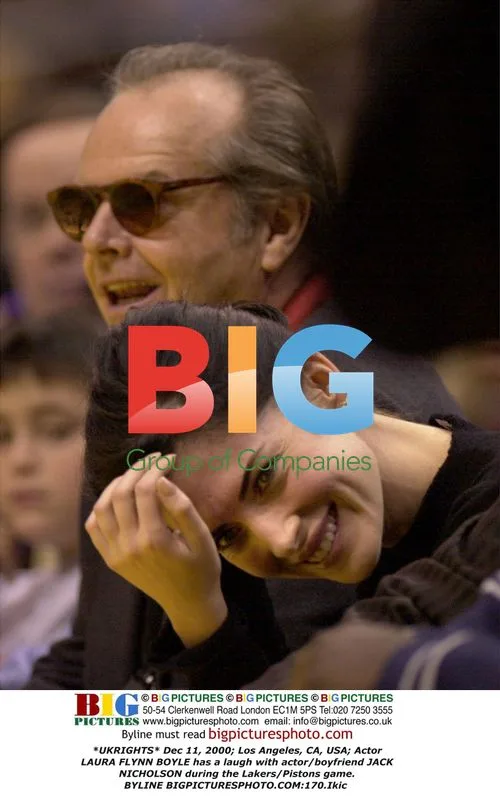 Laura Flynn Boyle and Jack Nicholson at Lakers Game