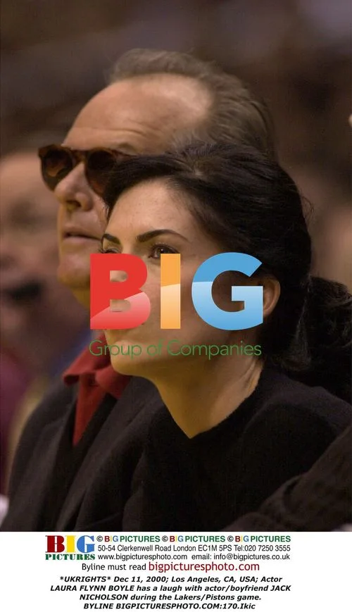 Laura Flynn Boyle and Jack Nicholson at Lakers/Pistons game