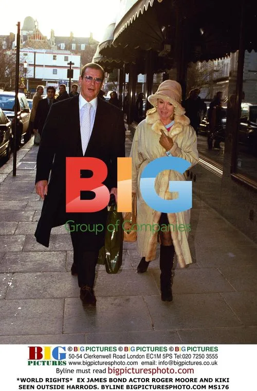 Roger Moore and Kiki Outside Harrods