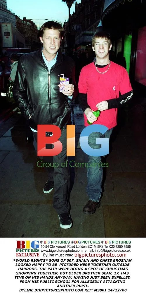Shaun and Chris Brosnan Outside Harrods