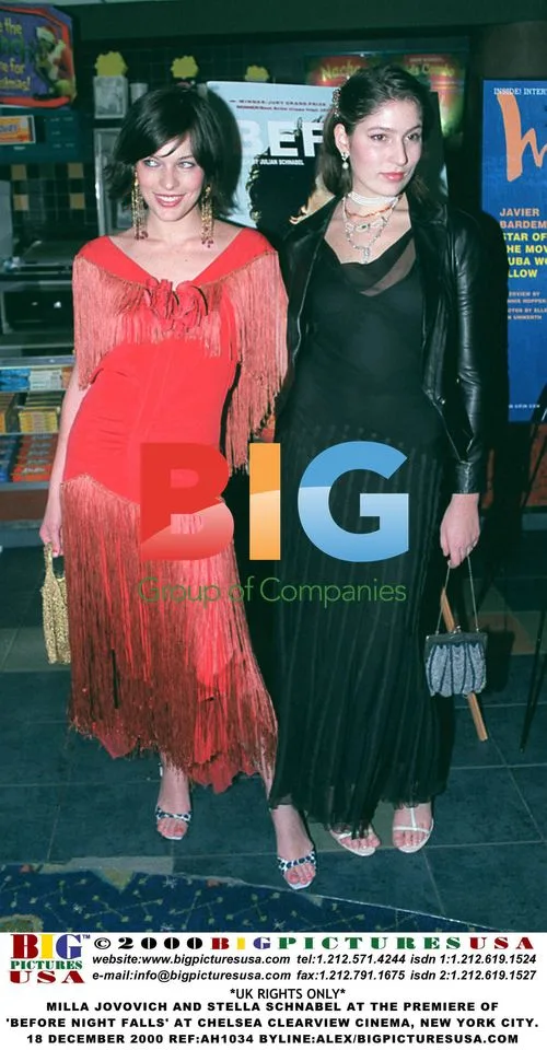 Milla Jovovich and Stella Schnabel at 'Before Night Falls' premiere
