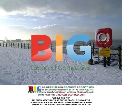 Snowy Blackpool Sea Front