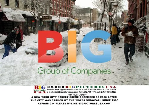 NYC Street Scene After Heavy Snowfall in 2000