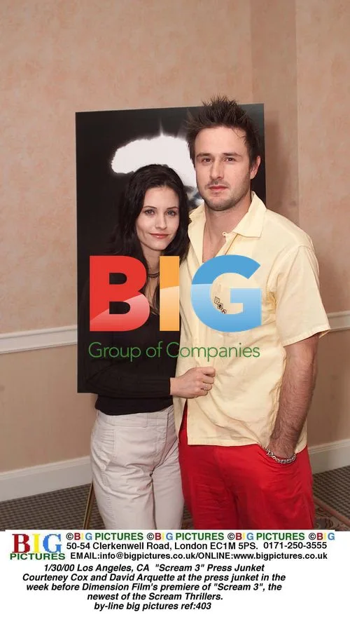 Courteney Cox and David Arquette at "Scream 3" Press Junket