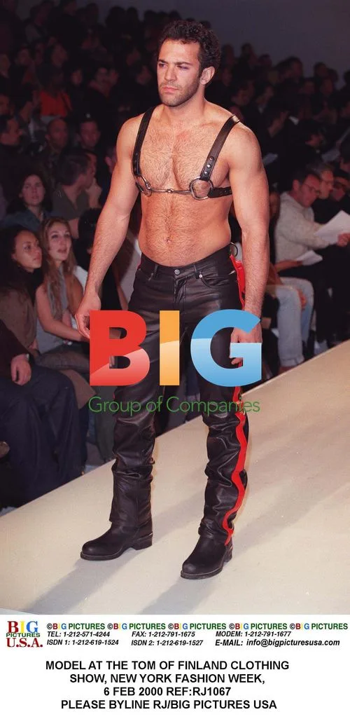 Model at Tom of Finland Show, New York Fashion Week
