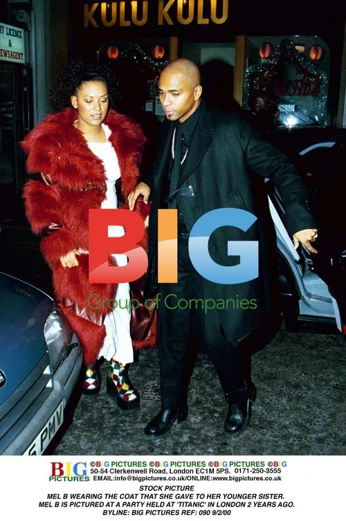 Mel B Wearing Coat at Titanic Party