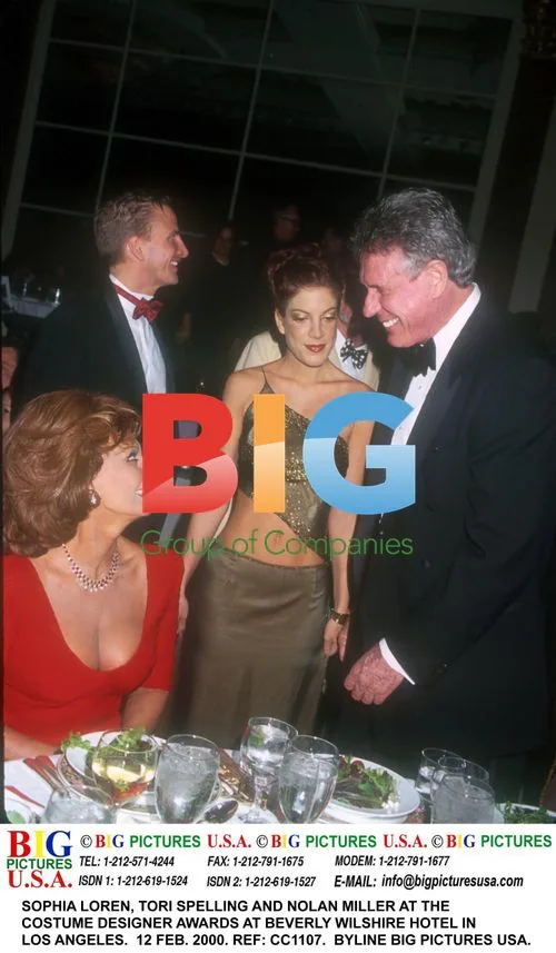 Sophia Loren, Tori Spelling and Nolan Miller at awards