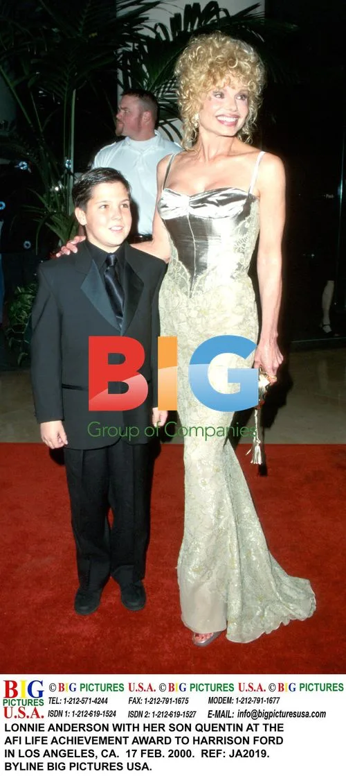 Lonnie Anderson and son at Harrison Ford award