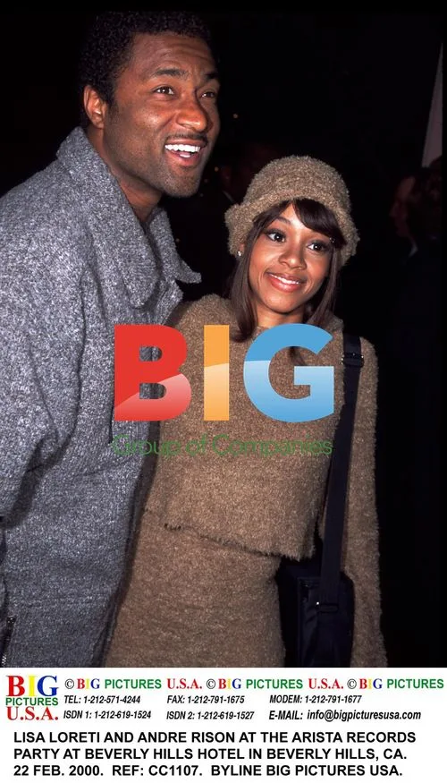 Lisa Loreti and Andre Rison at Arista Records Party
