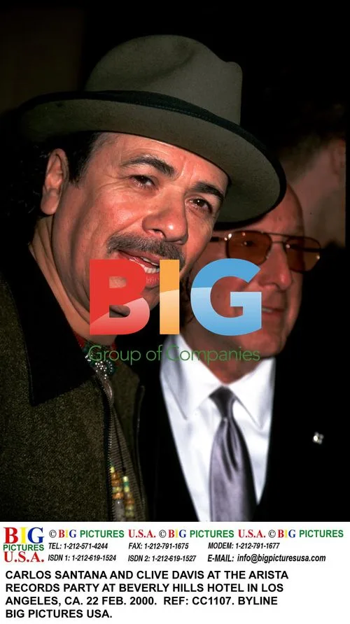 Carlos Santana and Clive Davis at Arista Records Party