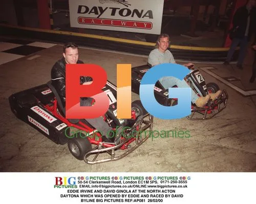 Eddie Irvine and David Ginola at North Acton Daytona