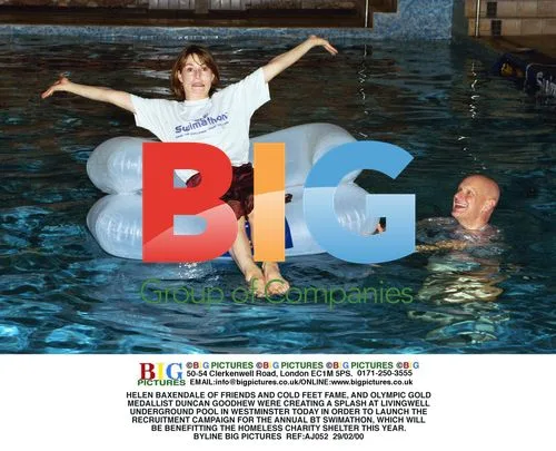 HELEN BAXENDALE and DUNCAN GOODHEW Promote BT Swimathon