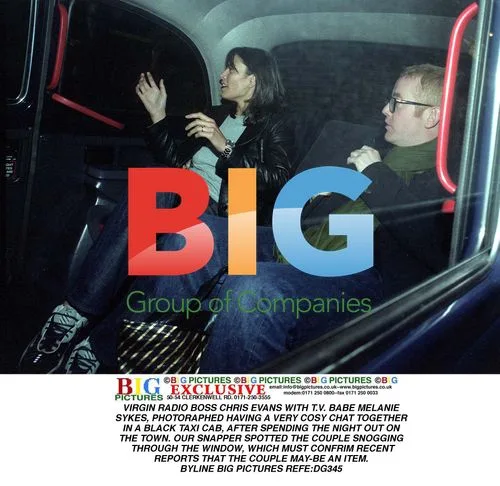 Chris Evans and Melanie Sykes Seen in Taxi