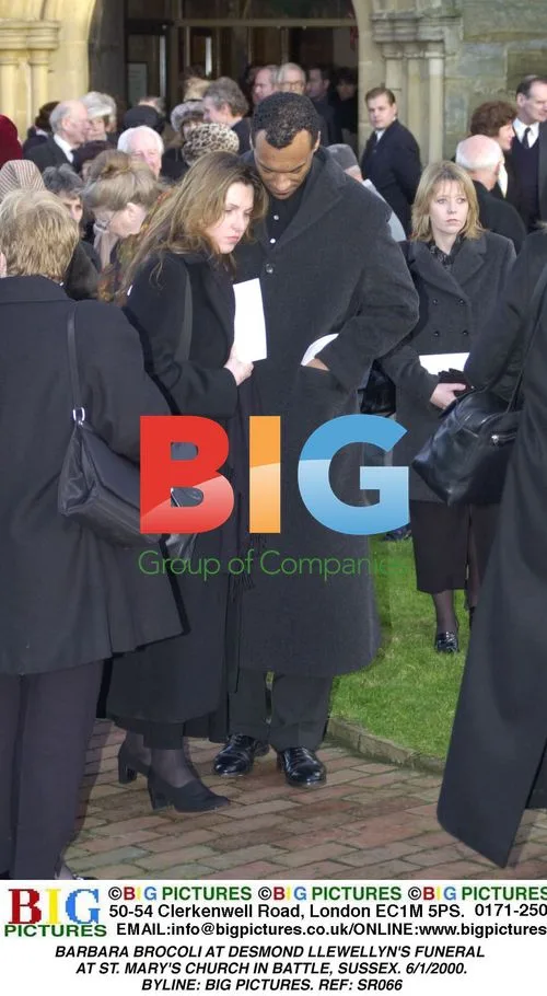 BARBARA BROCOLI at DESMOND LLEWELLYN'S funeral