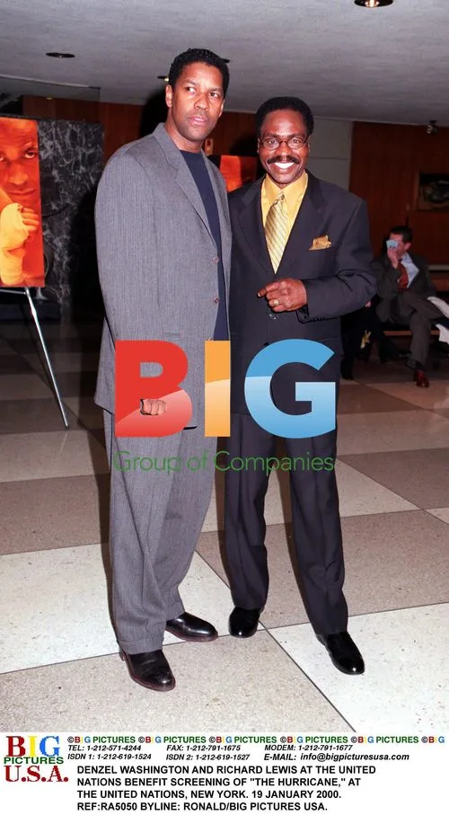 Denzel Washington and Richard Lewis at UN Benefit