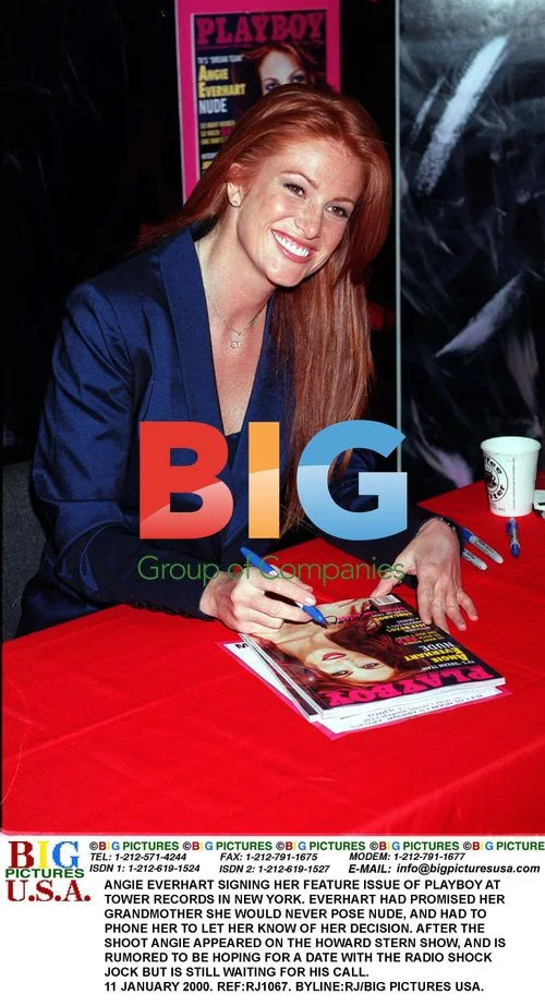 Angie Everhart Signing Playboy Issue