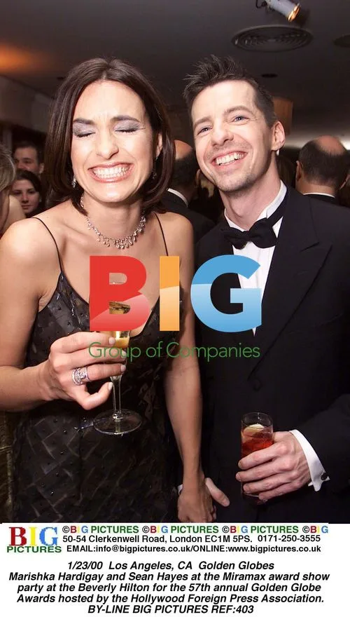 Marishka Hardigay and Sean Hayes at Golden Globes party