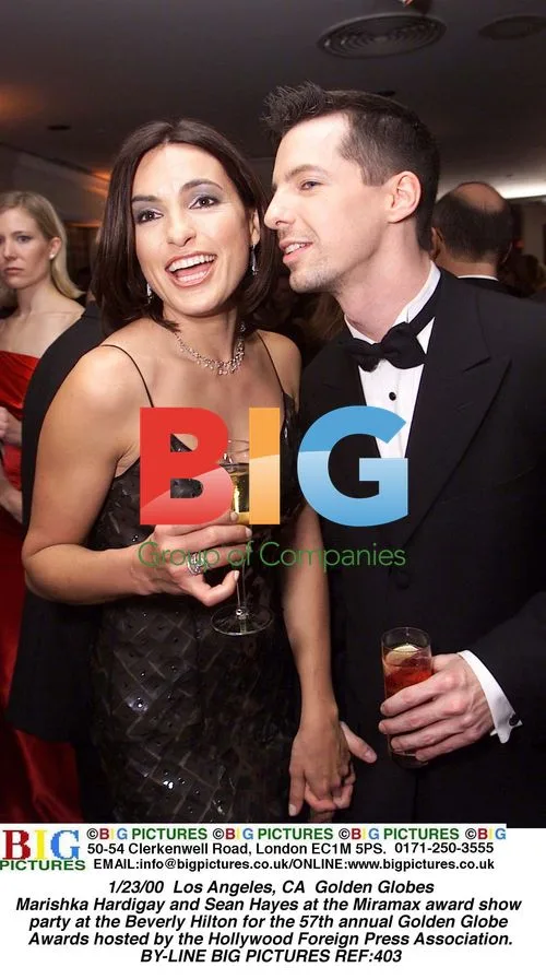 Marishka Hardigay and Sean Hayes at Golden Globes party