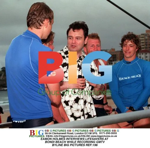Eamon Holmes interviews lifesavers at Bondi Beach