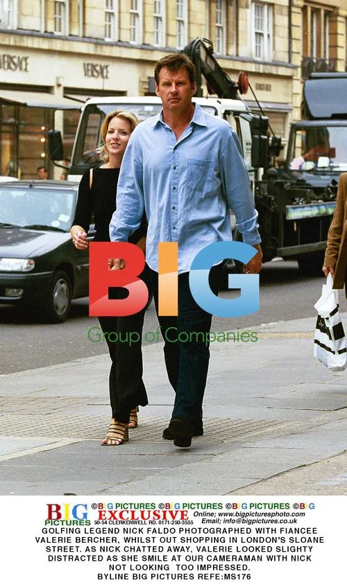 Nick Faldo and Valerie Bercher Shopping in London