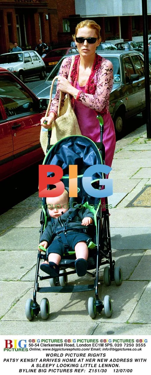 Patsy Kensit arrives home with son Lennon