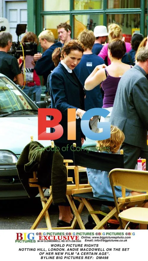 Andie MacDowell on the set of "A Certain Age"