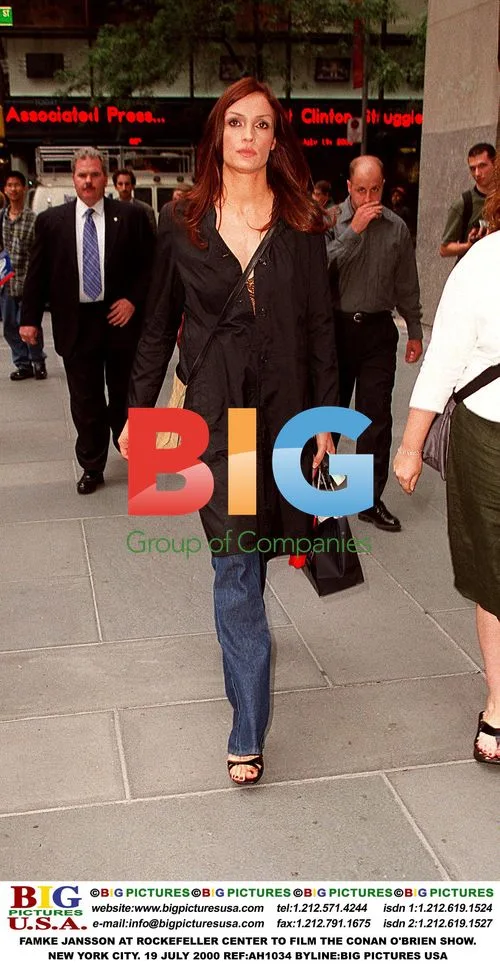 FAMKE JANSSON at Rockefeller Center filming Conan O'Brien show