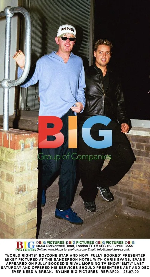Boyzone's Mikey with Chris Evans at Sanderson Hotel