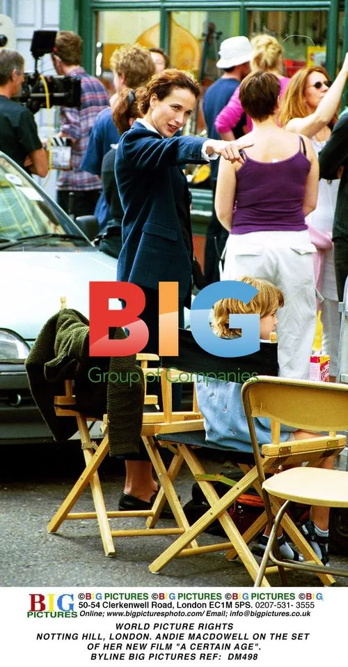 Andie MacDowell on the set of "A Certain Age"
