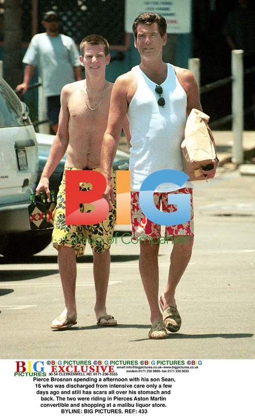 Pierce Brosnan and son Sean out and about