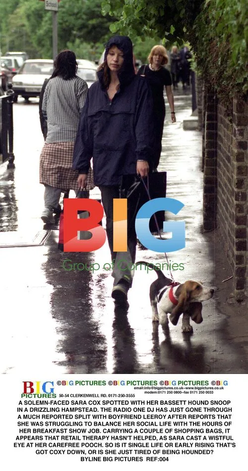 Sara Cox spotted out with Bassett Hound Snoop
