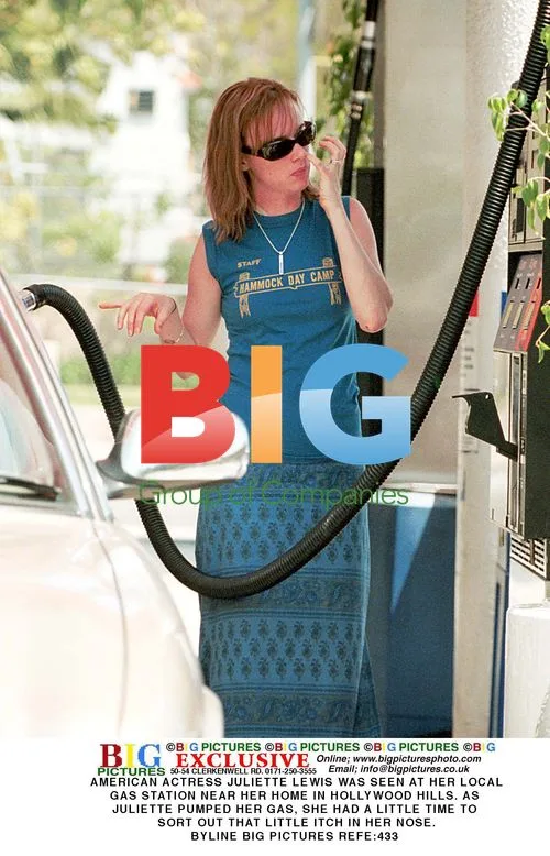 Juliette Lewis Pumps Gas in Hollywood Hills