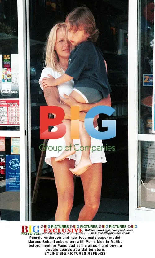 Pamela Anderson and Marcus Schenkenberg in Malibu