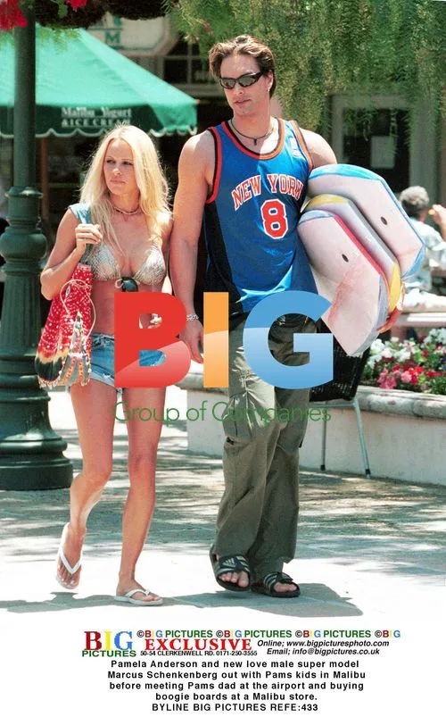 Pamela Anderson and Marcus Schenkenberg in Malibu