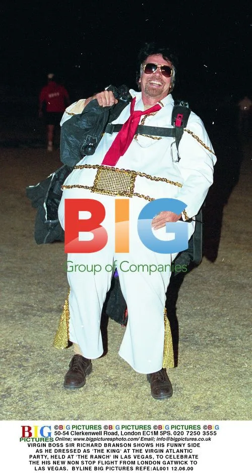 Richard Branson as 'The King' at Virgin Party