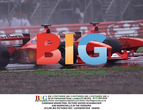 Schumacher and Barrichello in Ferraris at Canadian Grand Prix