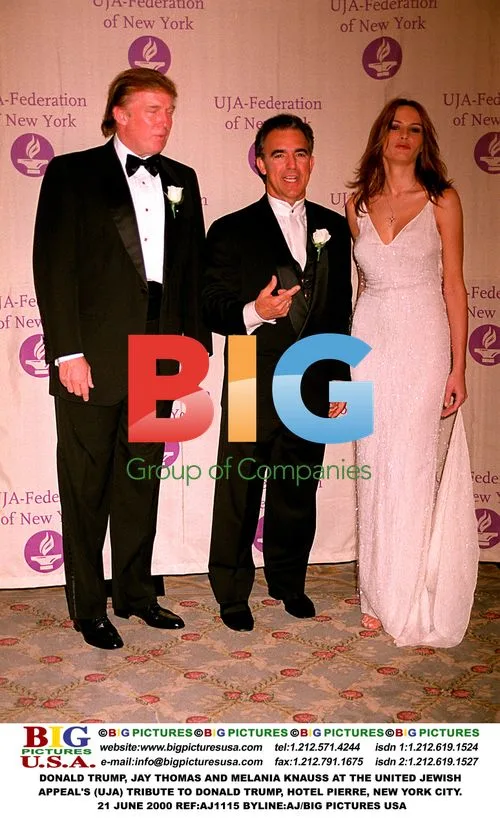 DONALD TRUMP, JAY THOMAS AND MELANIA KNAUSS AT UJA EVENT