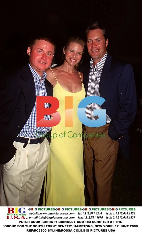 Peter Cook, Christy Brinkley and Tim Schifter at Hamptons Benefit