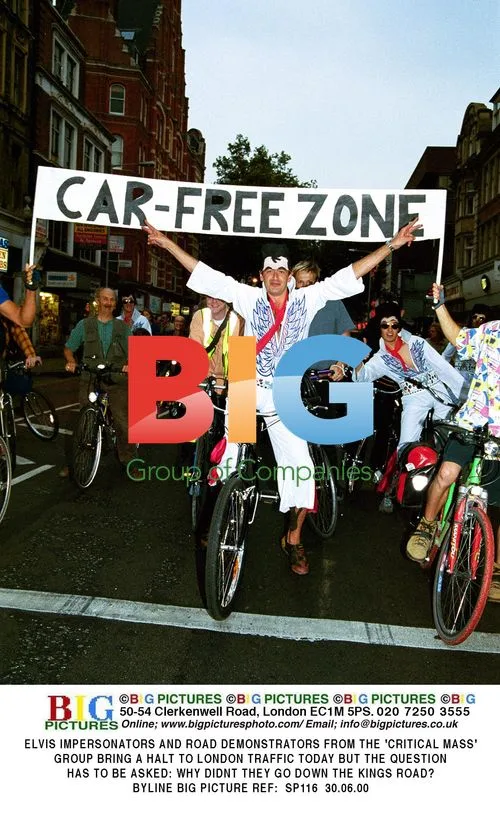Elvis Impersonators and 'Critical Mass' Protest in London